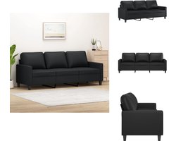 vidaXL 3-zitsbank - 3-zitsbanken - Bank - Driezitsbank - Driezitsbank 180 cm kunstleer zwart