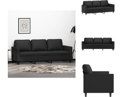 vidaXL 3-zitsbank - 3-zitsbanken - Bank - Driezitsbank - Driezitsbank 180 cm kunstleer zwart