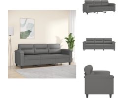 vidaXL 3-zitsbank - 3-zitsbanken - Bank - Driezitsbank - Driezitsbank 180 cm microvezelstof donkergrijs