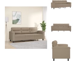 vidaXL 3-zitsbank - 3-zitsbanken - Bank - Driezitsbank - Driezitsbank 180 cm microvezelstof taupe