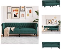 vidaXL 3-zitsbank - 3-zitsbanken - Bank - Driezitsbank - Driezitsbank Chesterfield-stijl stof donkergroen