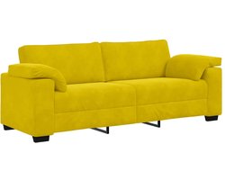 vidaXL - 3-zitsbank - Geel - 178 - cm - Fluweel