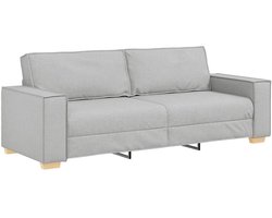 vidaXL - 3-zitsbank - Wolk - Grijs - 180 - cm - Stof