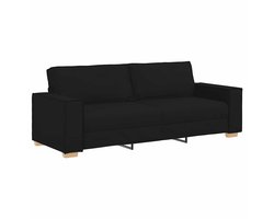 vidaXL - 3-zitsbank - Zwart - 220x78x84 - cm - Stof