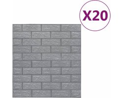 vidaXL - 3D-behang - zelfklevend - 20 - st - bakstenen - antracietkleurig