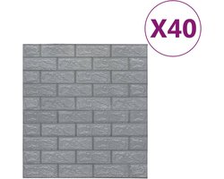 vidaXL - 3D-behang - zelfklevend - 40 - st - bakstenen - antracietkleurig