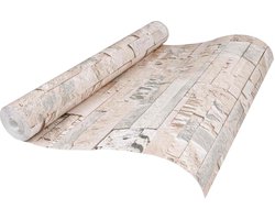 vidaXL - 3D - Steen - Behang - Beige - 10 - x - 0,53 - m - Non-Woven - Stof