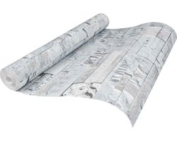 vidaXL - 3D - Steen - Behang - Lichtgrijs - 10 - x - 0,53 - m - Non-Woven - Stof