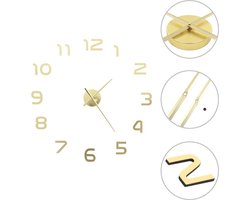 vidaXL - 3D-wandklok - 100 - cm - XXL - modern - goudkleurig