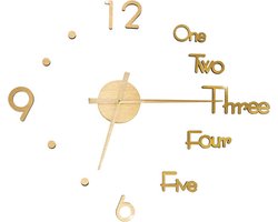 vidaXL - 3D-wandklok - modern - XXL - 100 - cm - goudkleurig