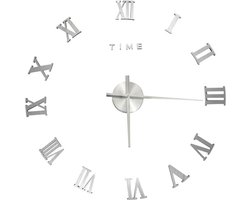 vidaXL - 3D-wandklok - modern - XXL - 100 - cm - zilverkleurig