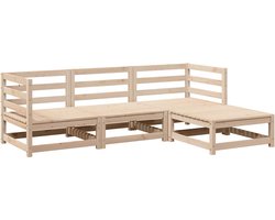 vidaXL - 4-delige - Loungeset - massief - grenenhout