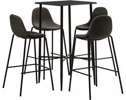 vidaXL - 5-delige - Barset - stof - donkergrijs
