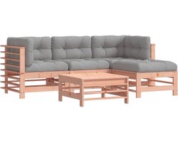 VidaXL 5-delige Loungeset Douglashout & Kussens Loungeset - Tuinset - Lounge Bank - Outdoor Furniture - Garden Furniture