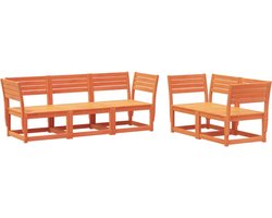 vidaXL - 5-delige - Loungeset - massief - grenenhout - wasbruin