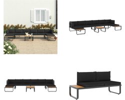 vidaXL 5-delige Tuinhoekbankenset met kussens aluminium en HKC - Bank - Banken - Bankje - Bankjes