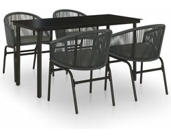 vidaXL - 5-delige - Tuinset - grijs