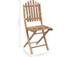 vidaXL - 5-delige - Tuinset - inklapbaar - met - kussens - bamboe