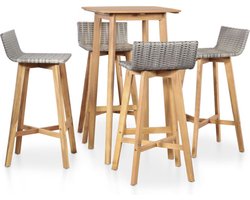 vidaXL - 5-delige - Tuinset - massief - acaciahout