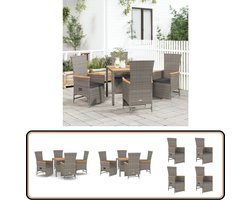 vidaXL 5-delige Tuinset met kussens - Grijs Tuinset - Lounge Set - Outdoor Furniture - Patio Set - Eetkamerset