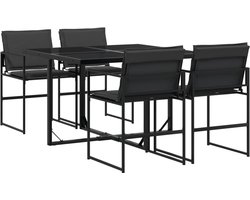 vidaXL 5-delige Tuinset met kussens textileen zwart - Tuinset - Tuinsets -loungeset - Tuintafel