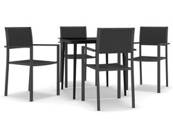vidaXL - 5-delige - Tuinset - zwart