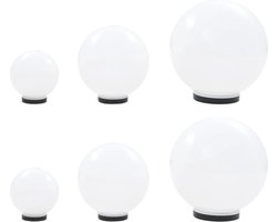 vidaXL 6-delige LED-bollampenset rond 20/30/40 cm PMMA