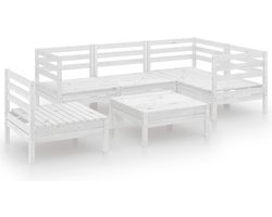 vidaXL - 6-delige - Loungeset - massief - grenenhout - wit