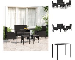 vidaXL - 6-delige - Loungeset - met - kussens - poly - rattan - zwart