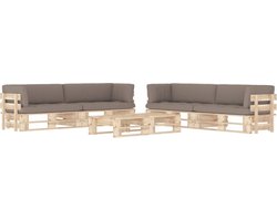 vidaXL - 6-delige - Loungeset - pallet - met - kussens - geïmpregneerd - grenenhout