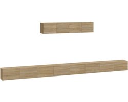 vidaXL - 6-delige - Tv-meubelset - bewerkt - hout - sonoma - eikenkleurig