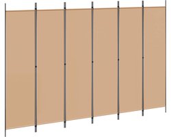vidaXL - 6-Paneel - Kamerscherm - Beige - 300 - x - 200 - cm - Stof