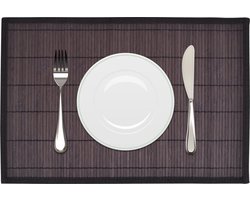 vidaXL - 6 - Placemats - bamboe - 30 - x - 45 - cm - donkerbruin