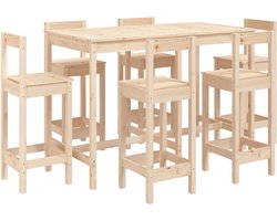 vidaXL - 7-delige - Barset - massief - grenenhout