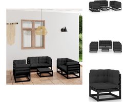 vidaXL 7-delige houten loungeset met kussens Hoekbank - Lounge Set - Tuinset - Buis Meubel - Houten Bank