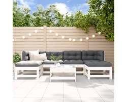 vidaXL - 7-delige - Loungeset - massief - grenenhout