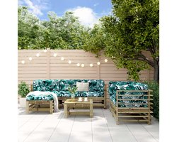 vidaXL - 7-delige - Loungeset - massief - grenenhout - wit