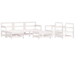 vidaXL - 7-delige - Loungeset - massief - grenenhout - wit