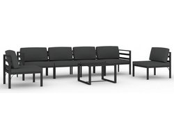 vidaXL - 7-delige - Loungeset - met - kussens - aluminium - antracietkleurig