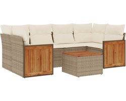 vidaXL 7-delige Loungeset met kussens beige