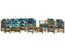 vidaXL - 7-delige - Loungeset - met - kussens - geïmpregneerd - grenenhout