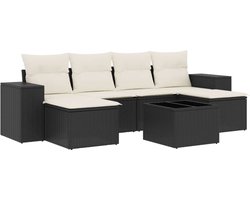 vidaXL 7-delige Loungeset zwart met opbergruimte