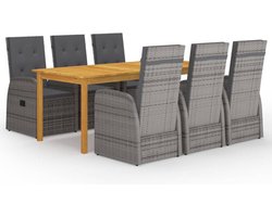 vidaXL - 7-delige - Tuinset - grijs