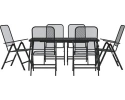 vidaXL - 7-delige - Tuinset - metaalgaas - antracietkleurig