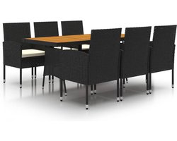 vidaXL - 7-delige - Tuinset - poly - rattan - zwart