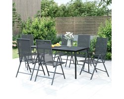 vidaXL - 7-delige - Tuinset - staal - antracietkleurig