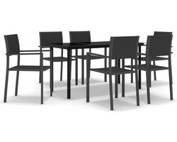 vidaXL - 7-delige - Tuinset - zwart