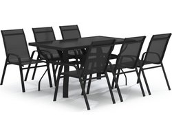 vidaXL - 7-delige - Tuinset - zwart