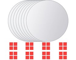 vidaXL - 8 - st - Spiegeltegels - rond - glas