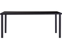 vidaXL 9-delige Eethoek - Zwart & Cappuccino Eetkamerset - Eettafel - Eetkamerstoelen - Salontafel - Koffiezetapparaat
